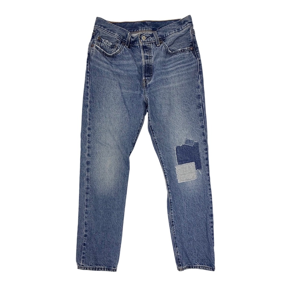 Levis 501 Original Fit Jeans Patchwork W28 L30 Straight Leg Button Fly